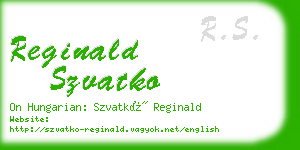 reginald szvatko business card